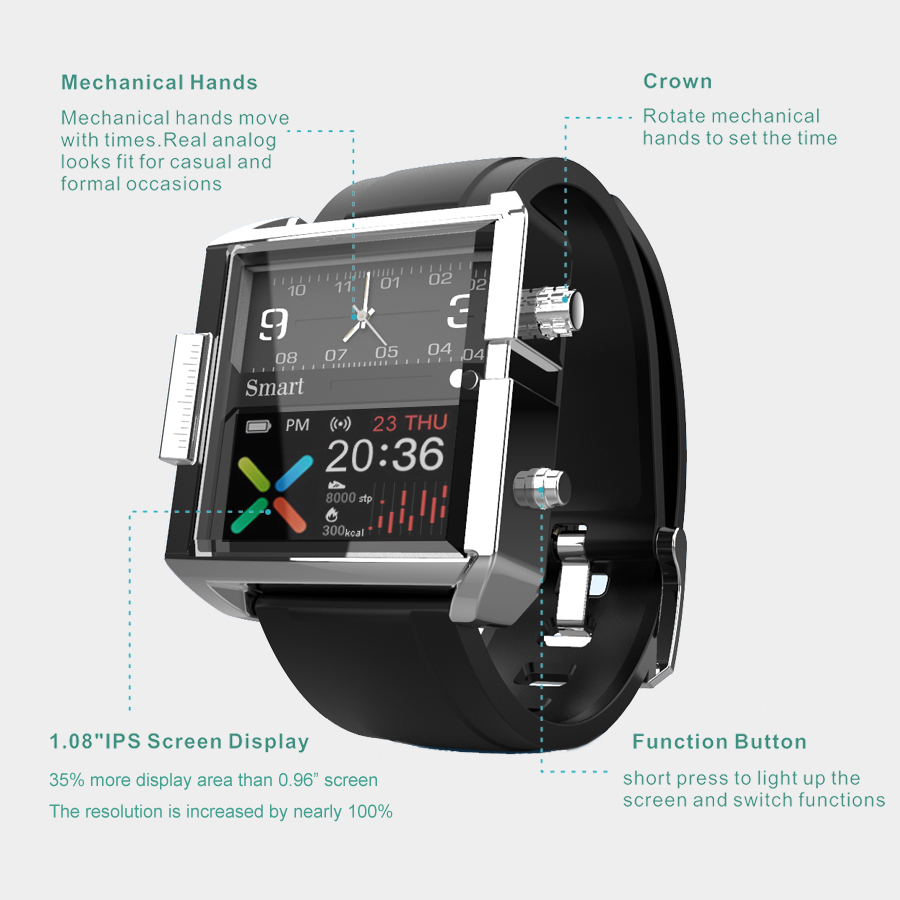 T9 Hybrid Smartwatch Heart Rat - Smartwatch Custom ulasan dan harga