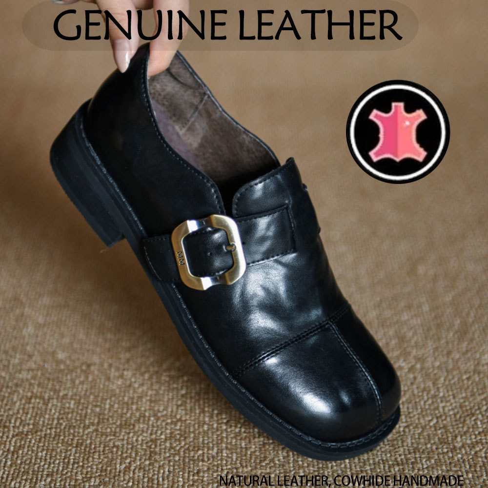 Genuine Leather Women Loafers  - Leather Classic Strap ulasan dan harga