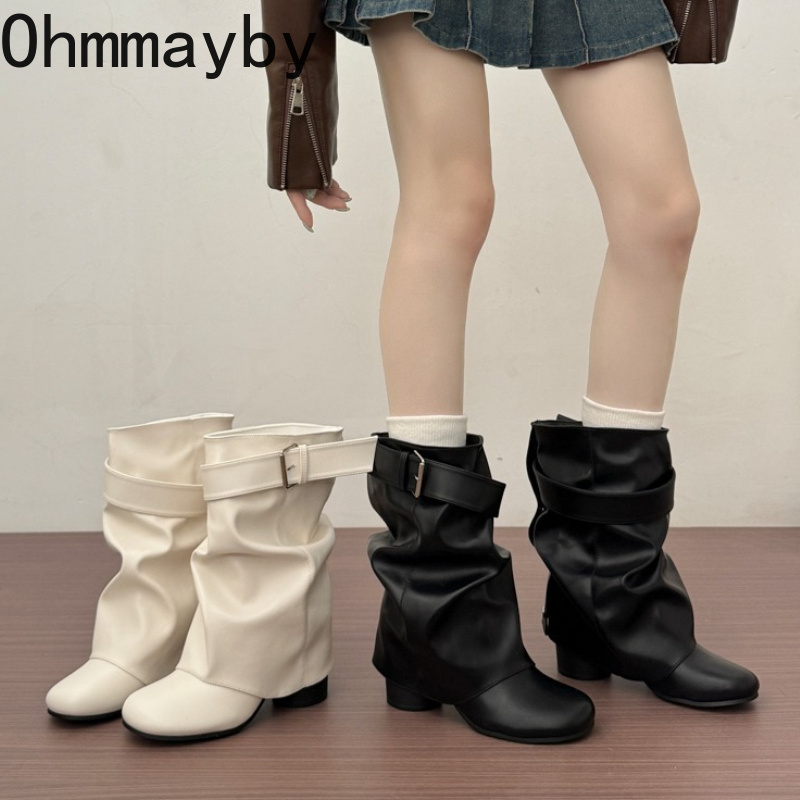 New Women Slouchy Mid Calf Lea - Leather Classic Strap ulasan dan harga