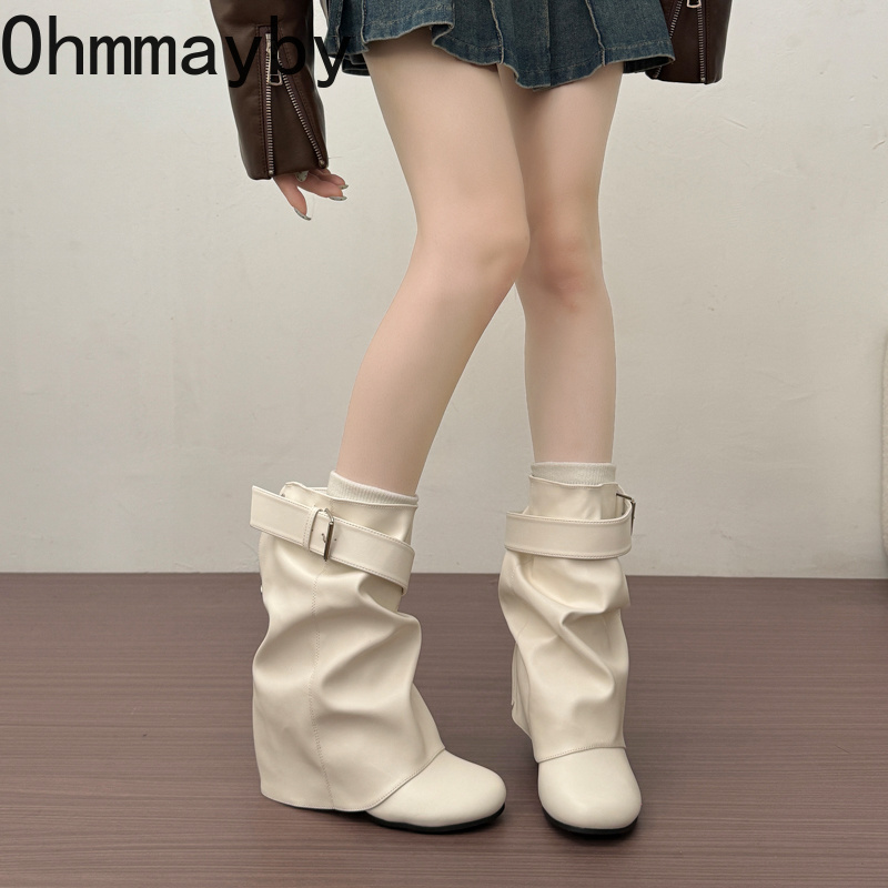 New Women Slouchy Mid Calf Lea - Leather Classic Strap ulasan dan harga