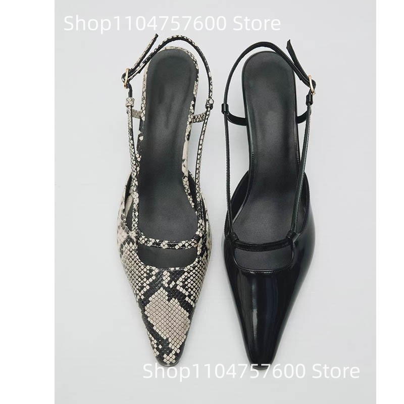 Women's Slingback Pointed Toe  - Leather Classic Strap ulasan dan harga