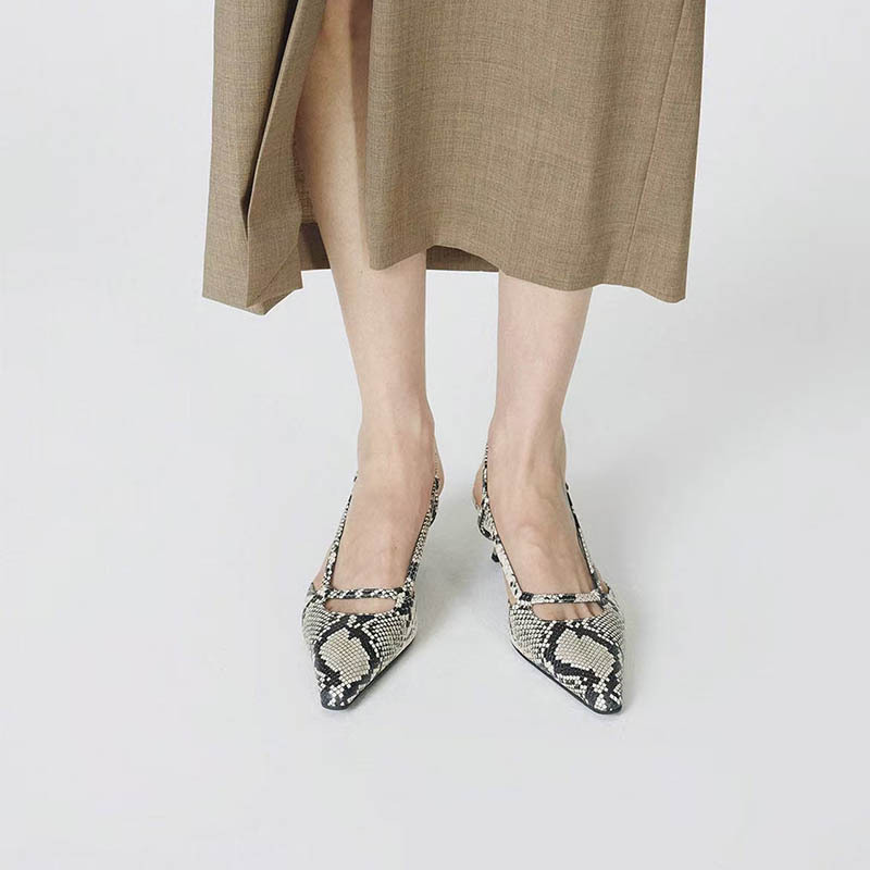 Women's Slingback Pointed Toe  - Leather Classic Strap ulasan dan harga