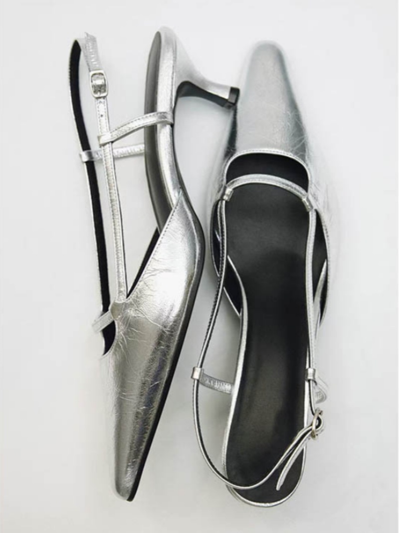 Women's Slingback Pointed Toe  - Leather Classic Strap ulasan dan harga
