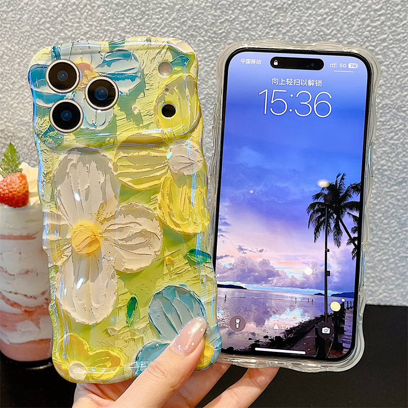 Fashion Oil Painting Flowers W - Apple Iphone 15 ulasan dan harga