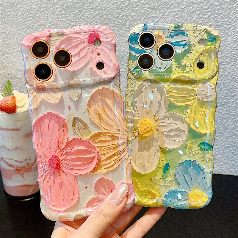 Fashion Oil Painting Flowers W - Apple Iphone 15 ulasan dan harga