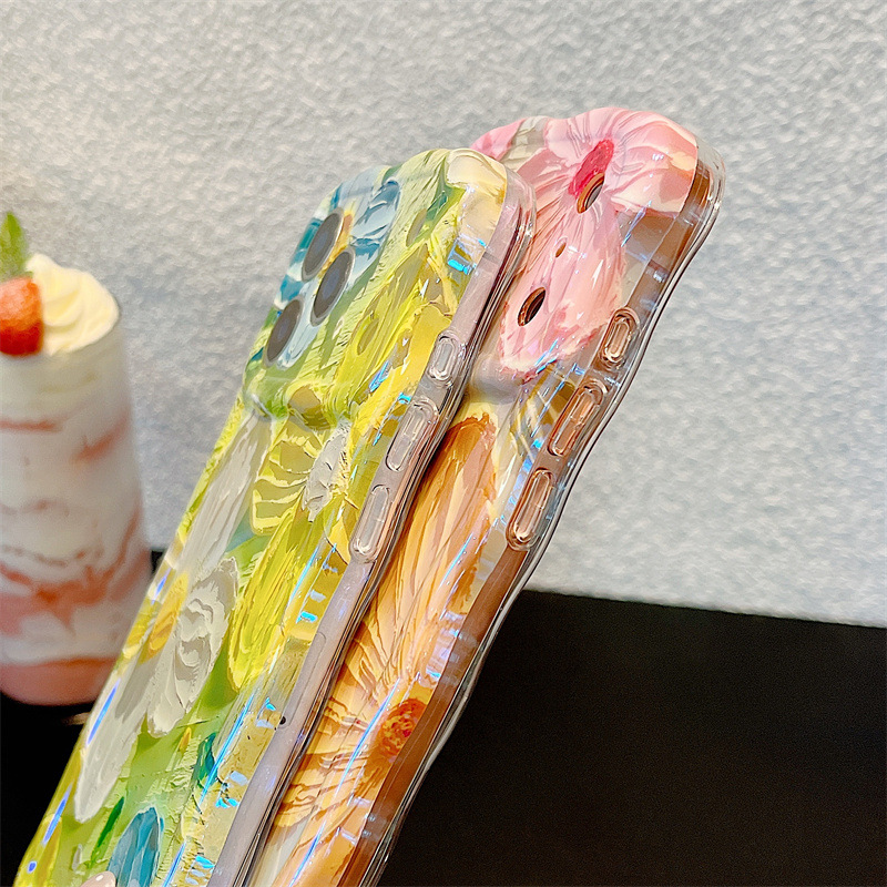 Fashion Oil Painting Flowers W - Apple Iphone 15 ulasan dan harga